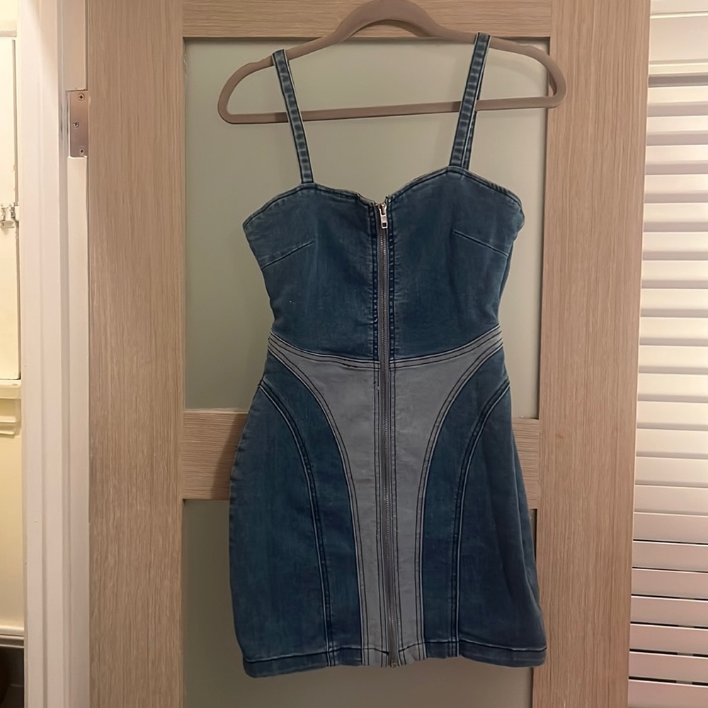 Vintage a denim Zipper dress